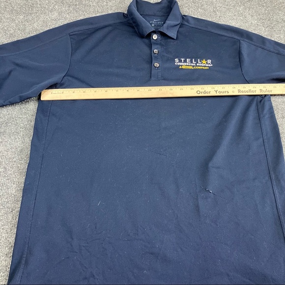 Nike Golf  Shirt Mens Large Fit Dry Tiger Woods Polo Navy Blue large - Picture 8 of 10